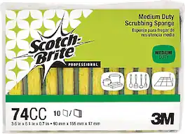 Scotch-Brite - Scrubbing Sponges, 10 Sponges/Pack (74CC) - Green/Yellow