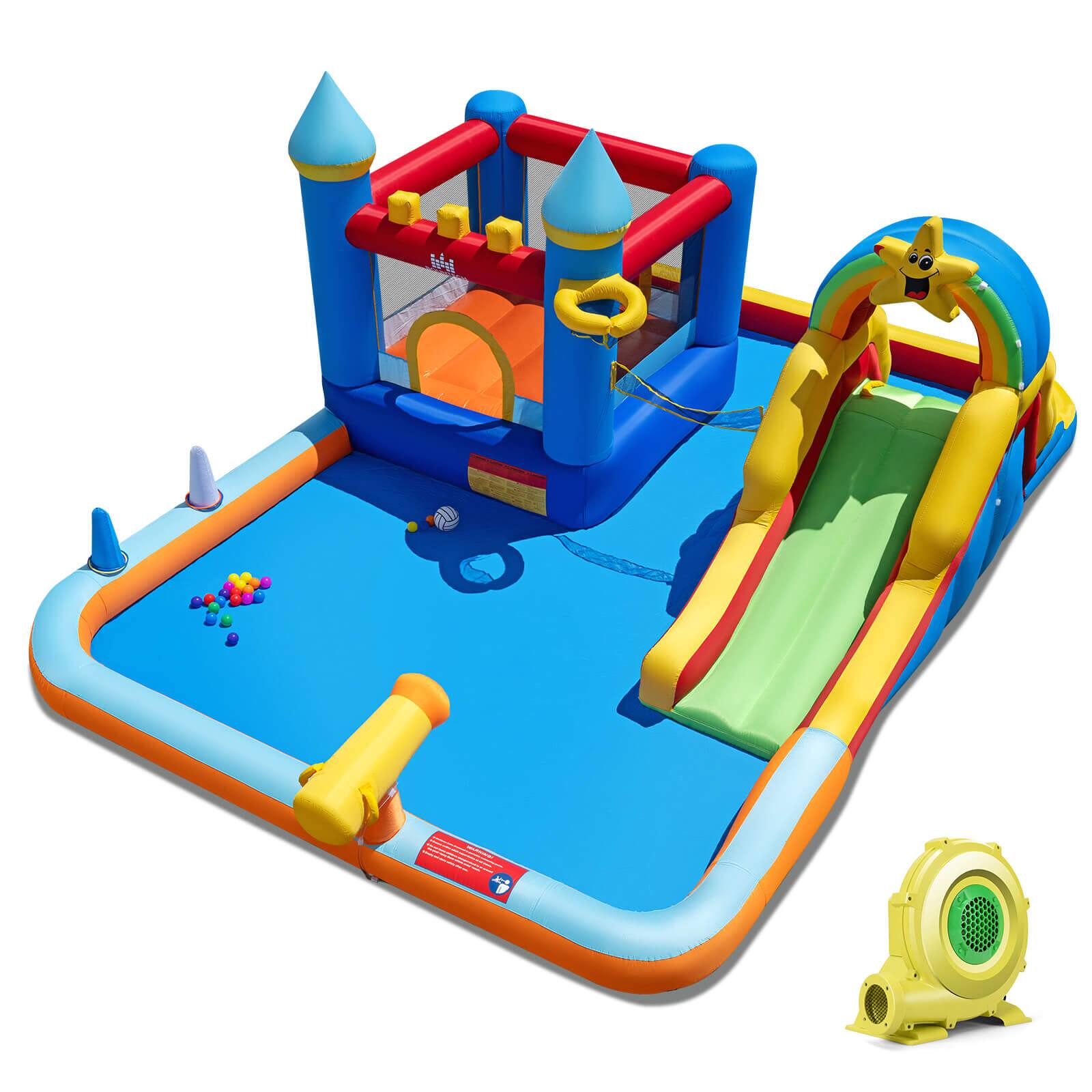 Alt View 9. Costway - Costway Giant Water Slide Bounce House with Climbing Wall Splash Pool 735W Blower Included - Multicolor.
