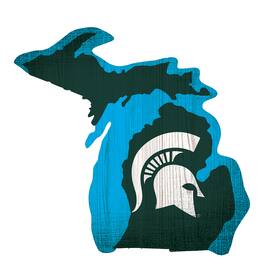 Fan Creations - Michigan State Spartans 12" Logo State Sign - Multicolor