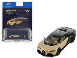 PosterCars - Bugatti Chiron Supersport Hypercar League Collection 1/64 Diecast Model Car - Silk Gold Metallic and Nocturne Black