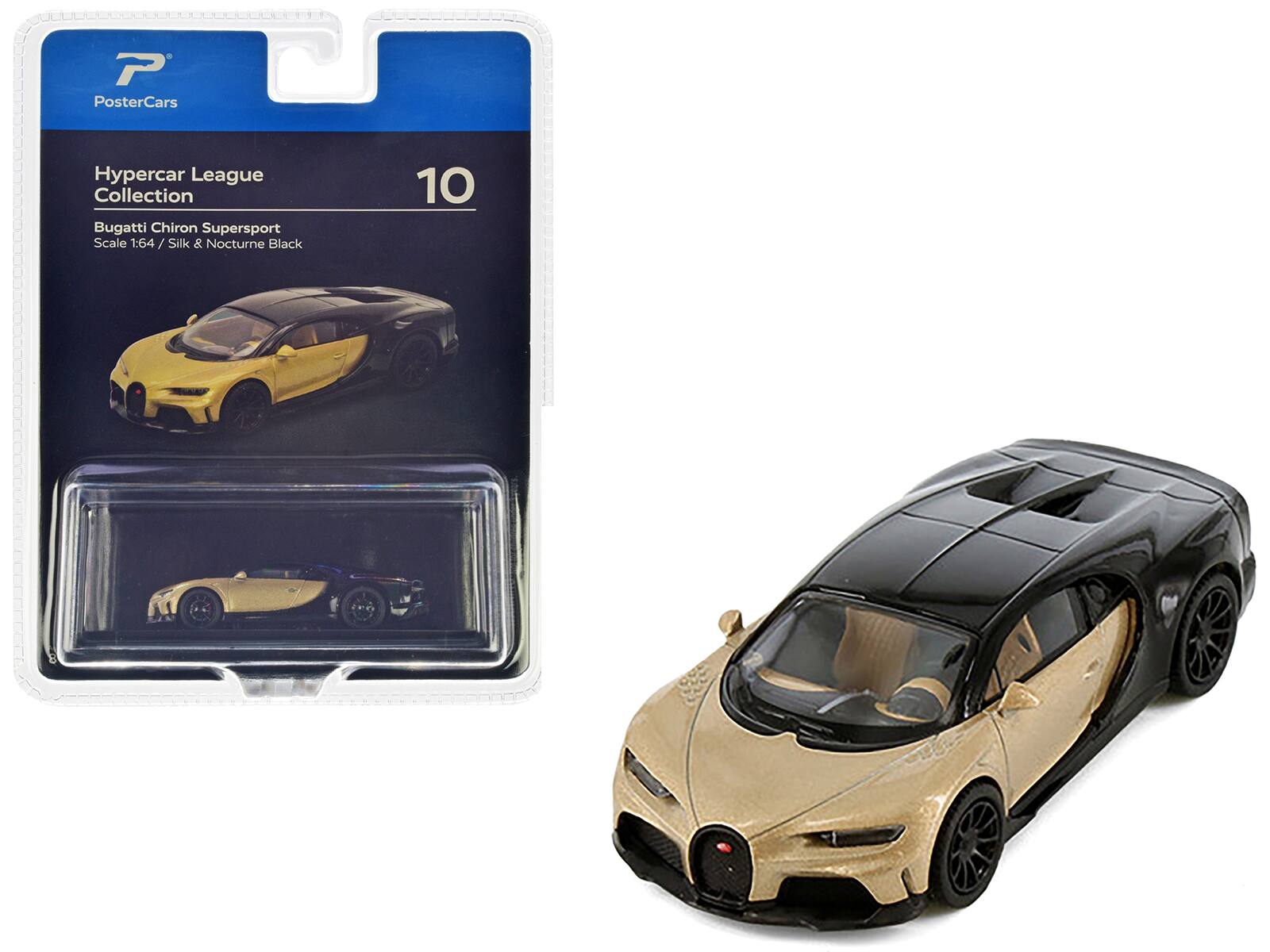 PosterCars  
Hypercar League Collection  
Bugatti Chiron Supersport  
Scale 1:64 / Silk & Nocturne Black