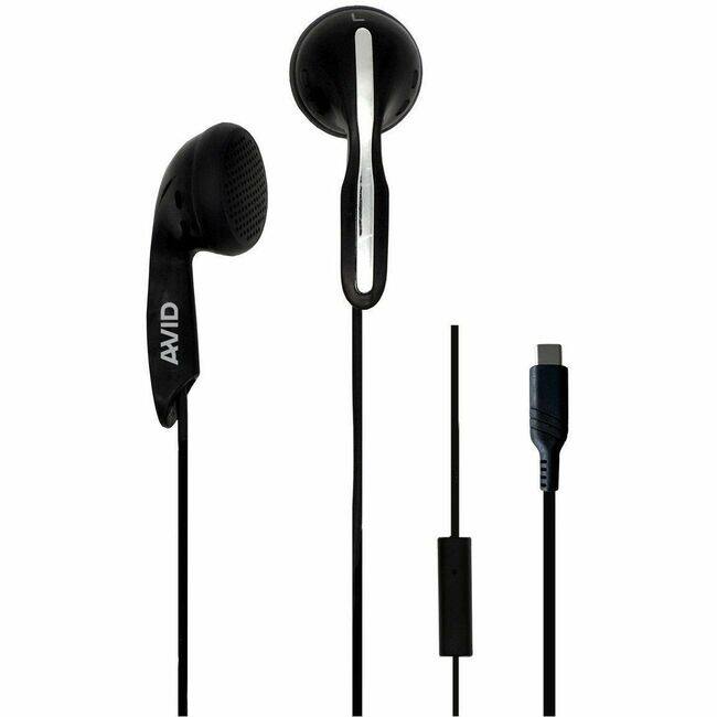 Front. Avid - AVID AE-1M Earset - Stereo - USB Type C - Wired - 32 Ohm - 20 Hz to 20 kHz - Earbud - Binaural - In-ear - 5 ft Cable - Black.