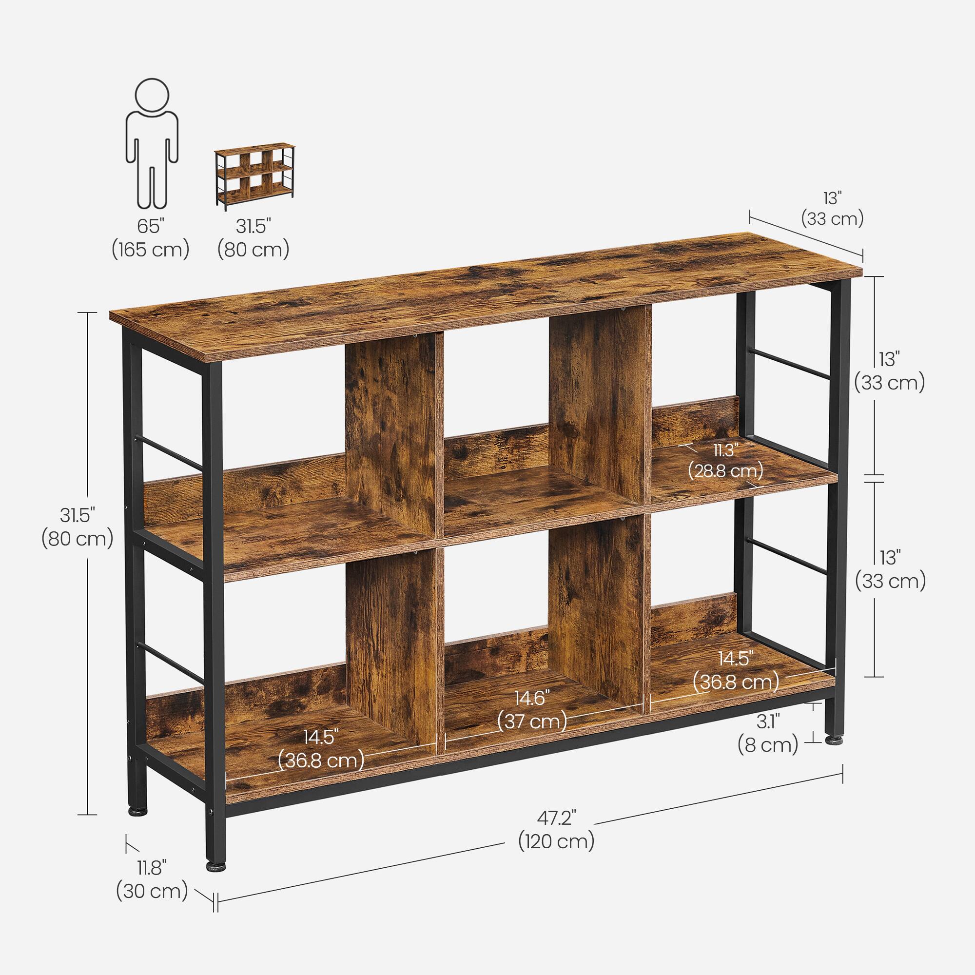 - 65" (165 cm)
- 31.5" (80 cm)
- 13" (33 cm)
- 11.3" (28.8 cm)
- 14.5" (36.8 cm)
- 14.6" (37 cm)
- 3.1" (8 cm)
- 11.8" (30 cm)
- 47.2" (120 cm)