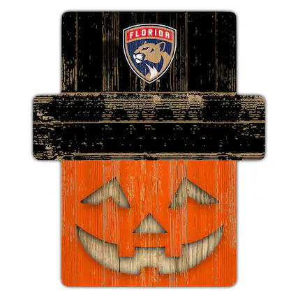 Front. Fan Creations - Florida Panthers 12" x 12" Jack-O-Lantern Display - Orange.