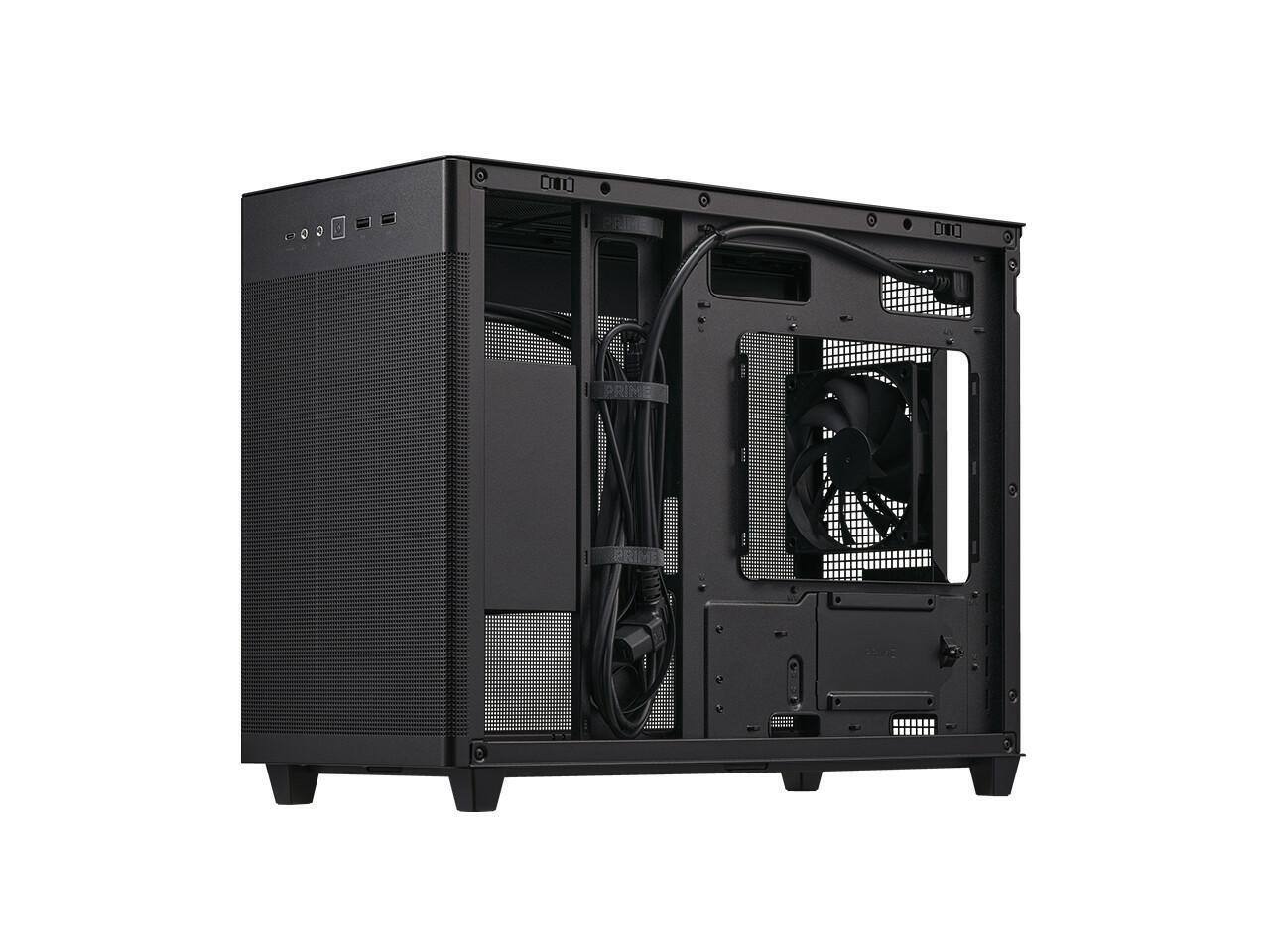 Alt View 1. ASUS - ASUS AP201 Type-C Airflow-focused Micro-ATX,Mini-ITX Computer Case, Support 360/280 Liquid Cooling - Black - Black.