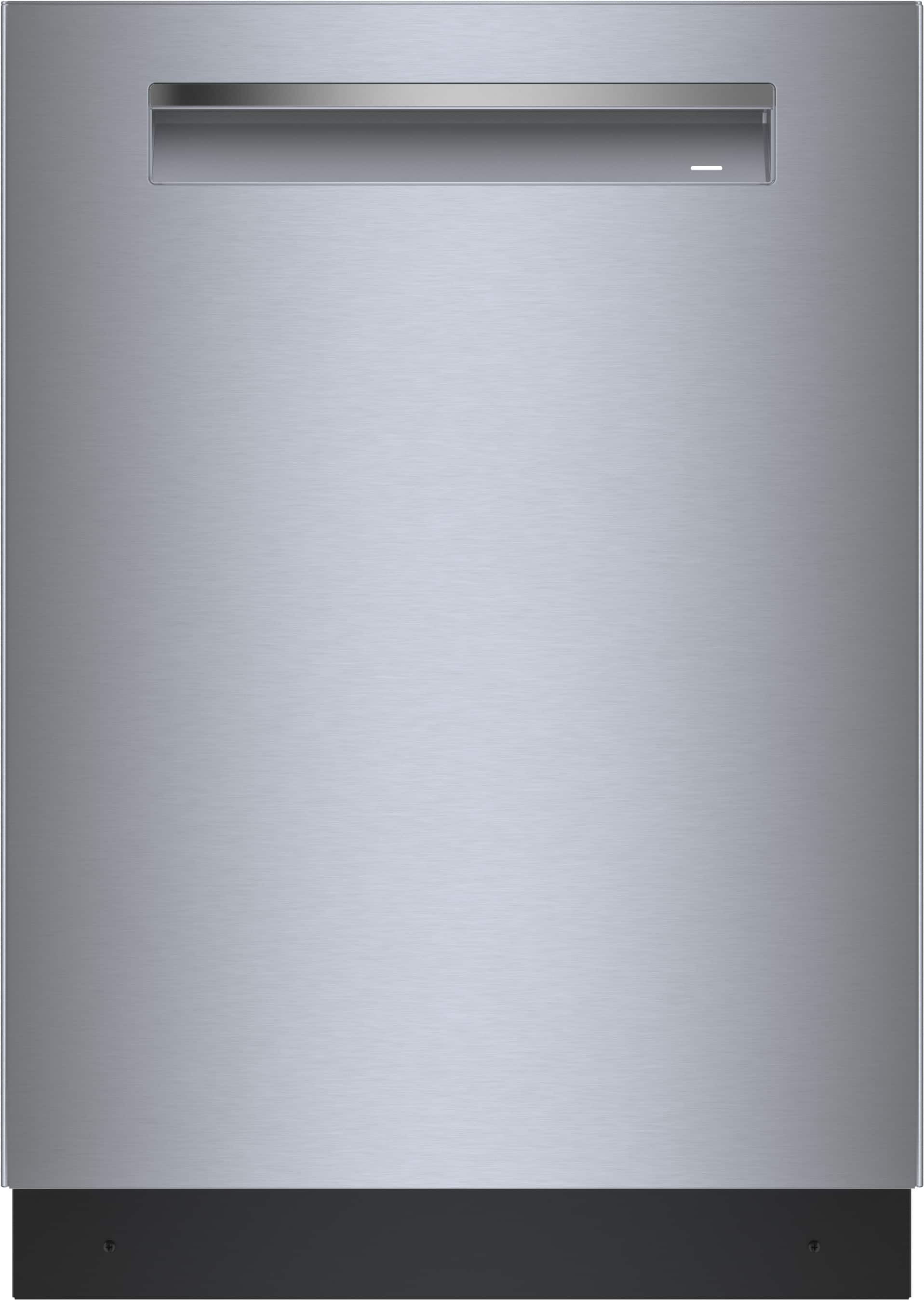 Front. Bosch - 800 Series Top Control Smart Built-In Dishwasher with 3rd Rack and Pocket Handle, 42 dBA - Stainless Steel.