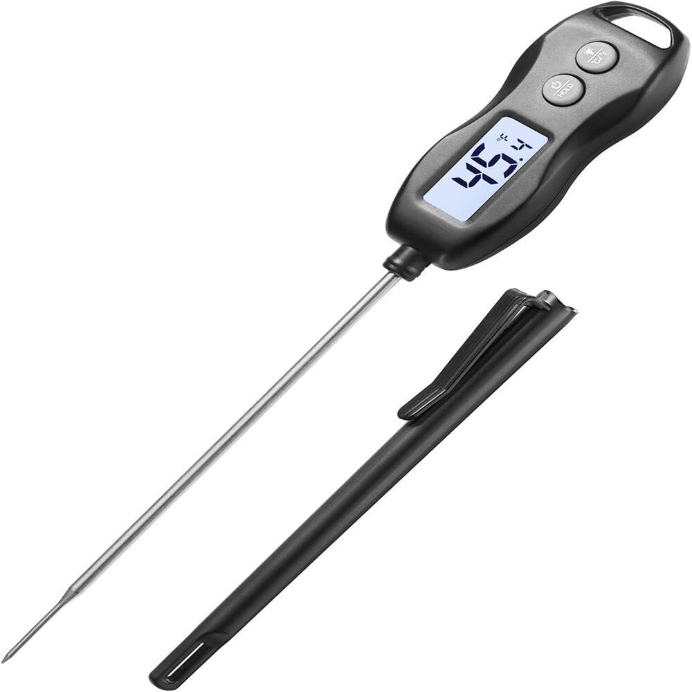 Front. RTMB - Backlight Digital Meat Thermometer with Instant Read, Waterproof Food - Black.