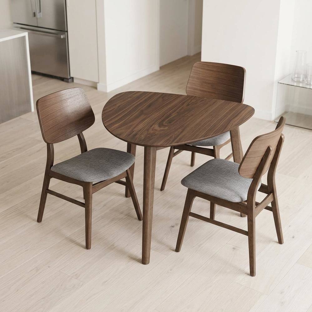 Angle. Starlight Canyon Home - Dark Gray & Walnut 3-Piece Corner Table Set with Modern Design - Walnut/Dark Gray.