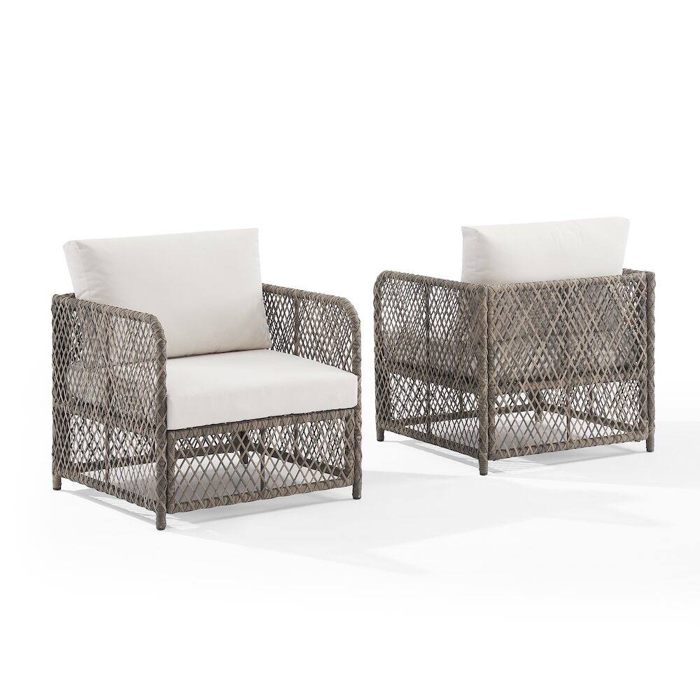 Alt View 3. Crosley Furniture - Granite Bay 2-Piece Wicker Outdoor Chair Set - 2 Chairs - Creme.