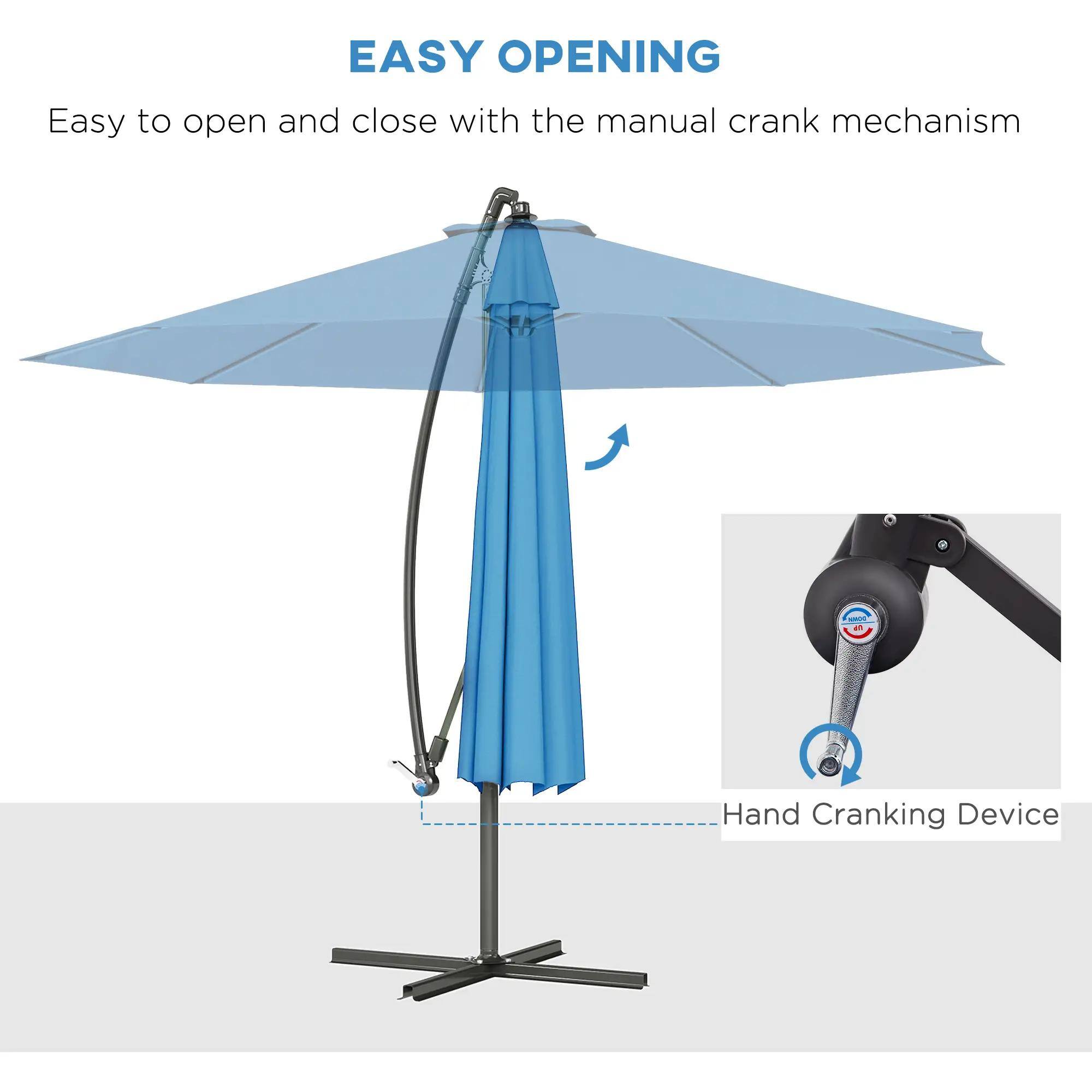 EASY OPENING

Easy to open and close with the manual crank mechanism

Hand Cranking Device