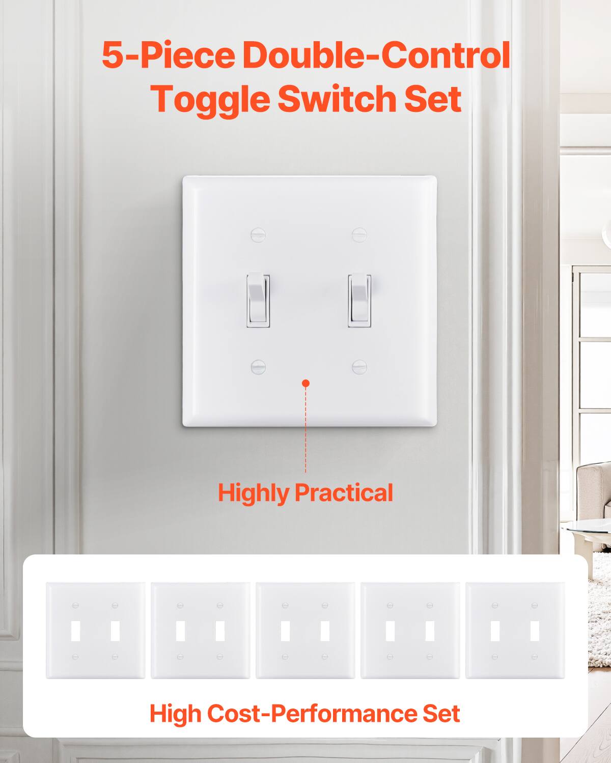 5-Piece Double-Control Toggle Switch Set

Highly Practical

High Cost-Performance Set
