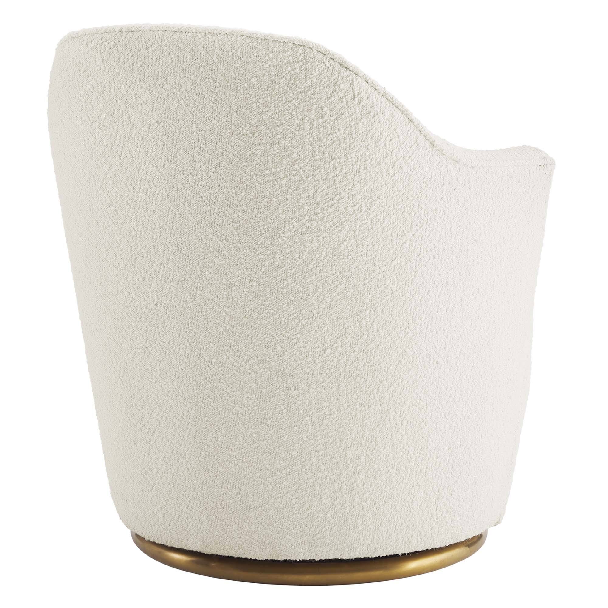 Alt View 2. Modway - Nora Boucle Upholstered Swivel Chair by Modway - White.
