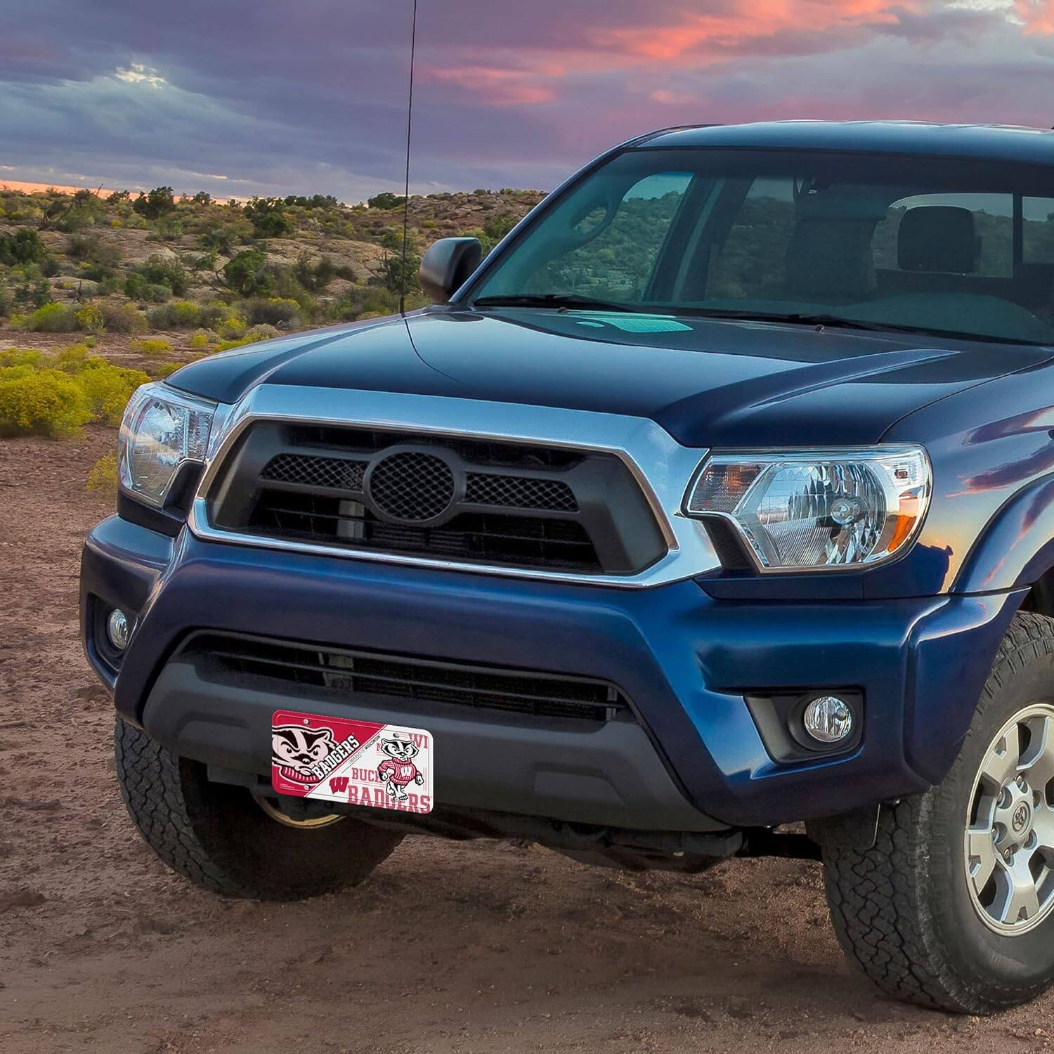 The text on the license plate reads:

"BUCKS BADGERS
WISCONSIN
WISCONSIN
RANGERS"