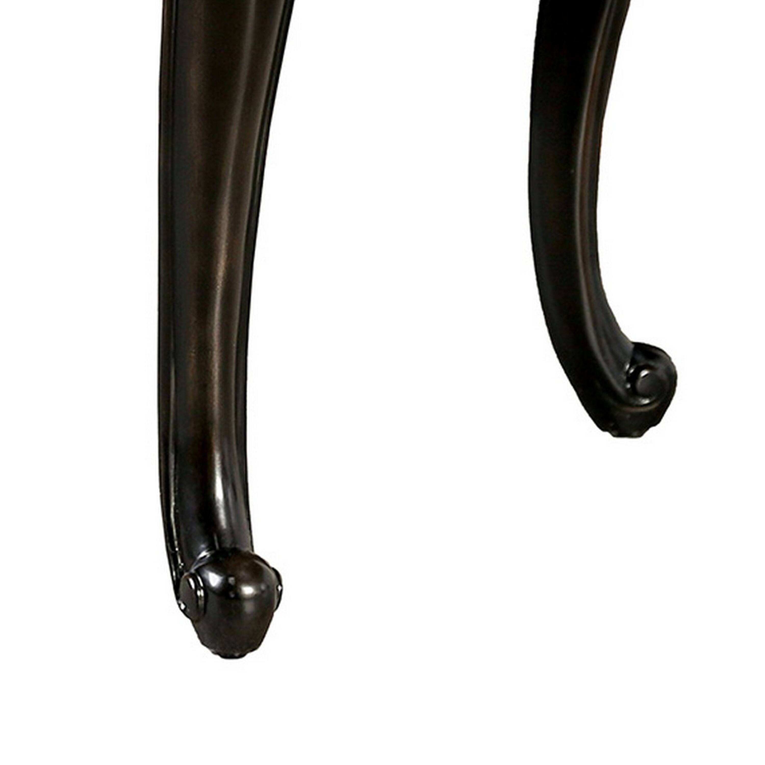 Alt View 3. Manhattan Lane - Roche Side End Table, 29 Inch, Classic Cabriole Legs, Dark Brown Solid Wood - Espresso Brown.