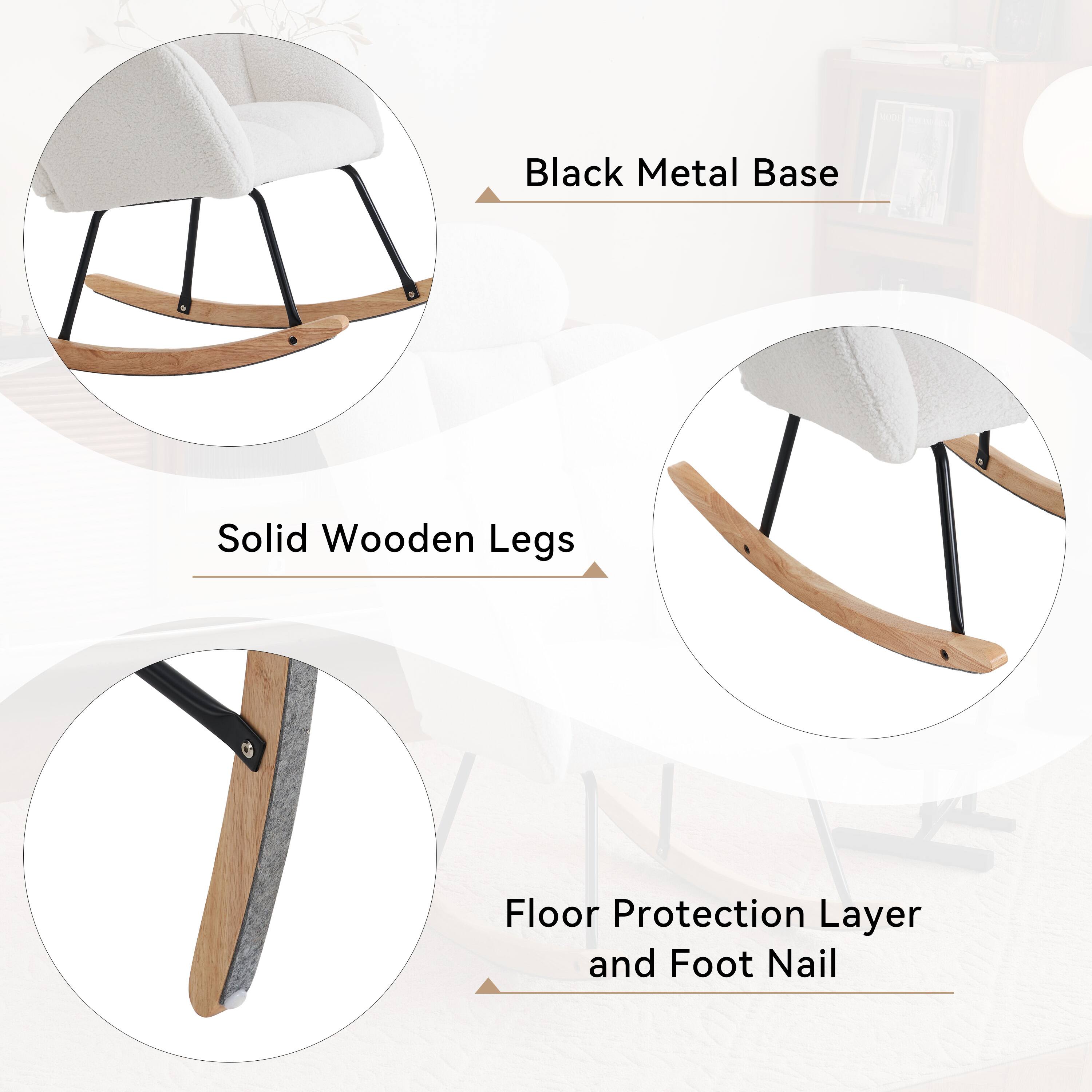Black Metal Base

Solid Wooden Legs

Floor Protection Layer and Foot Nail