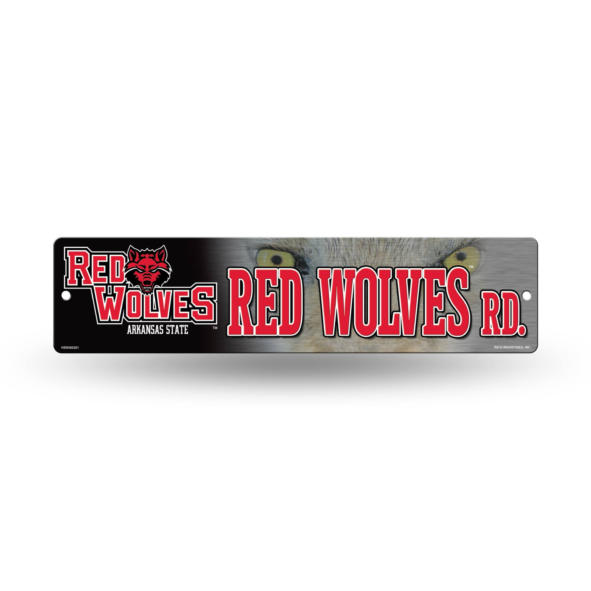 Rico Industries - Arkansas State Red Wolves 16" Street Sign for garage, office, man cave or any wall - Multi