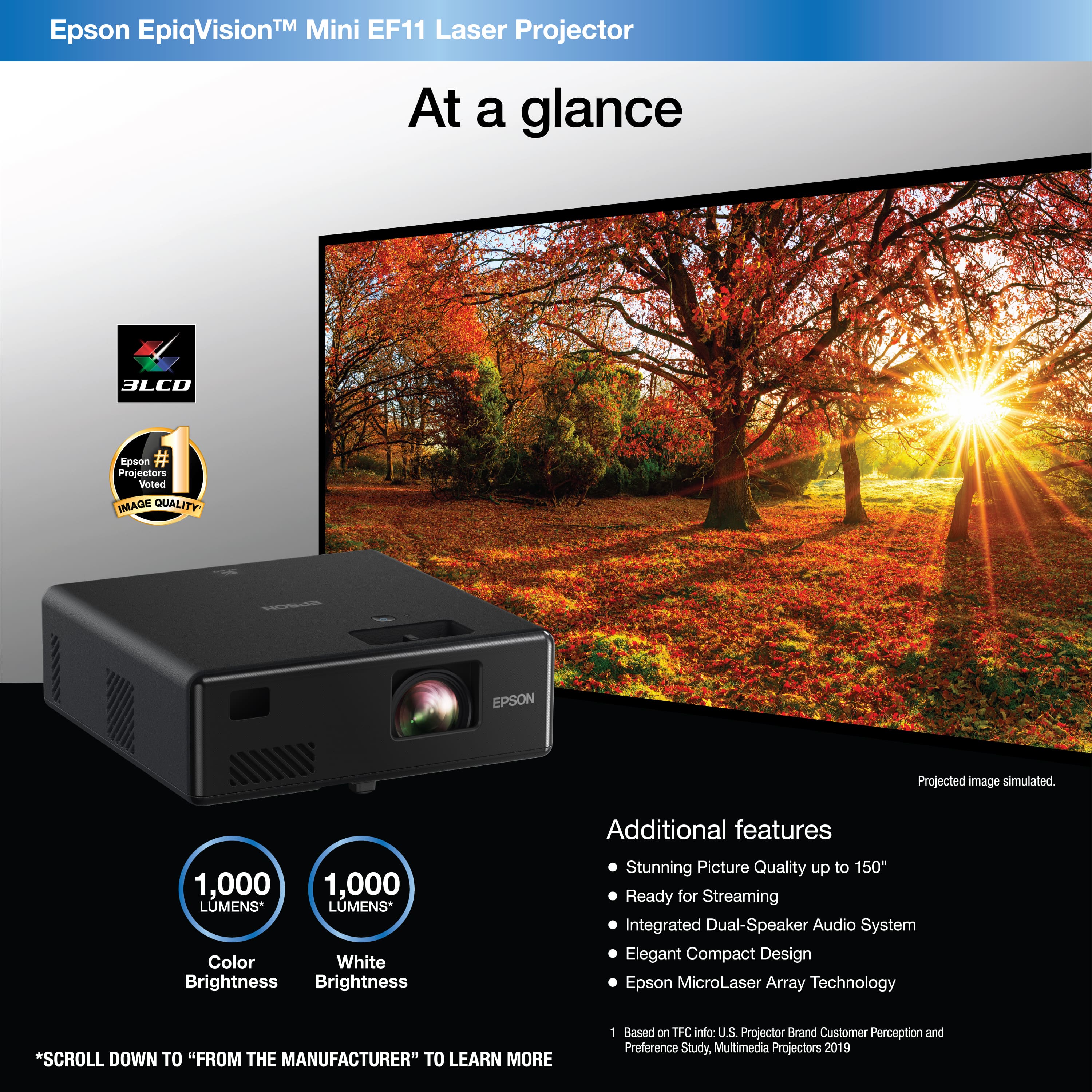 Epson – EpiqVision Mini EF11 Laser Projector – Black Sansujyuku sansujyuku.com