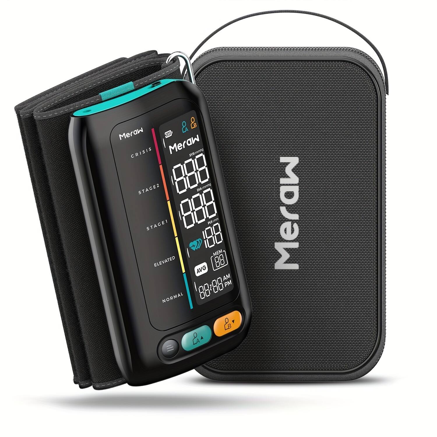 Meraw - Maple Blood Pressure Monitor, Upper Arm Automatic Digital BP Machine for Home Use - Black