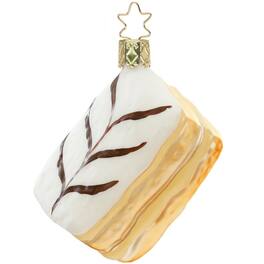 Inge Glas - Cream Napoleon German Glass Christmas Ornament FREE BOX - White