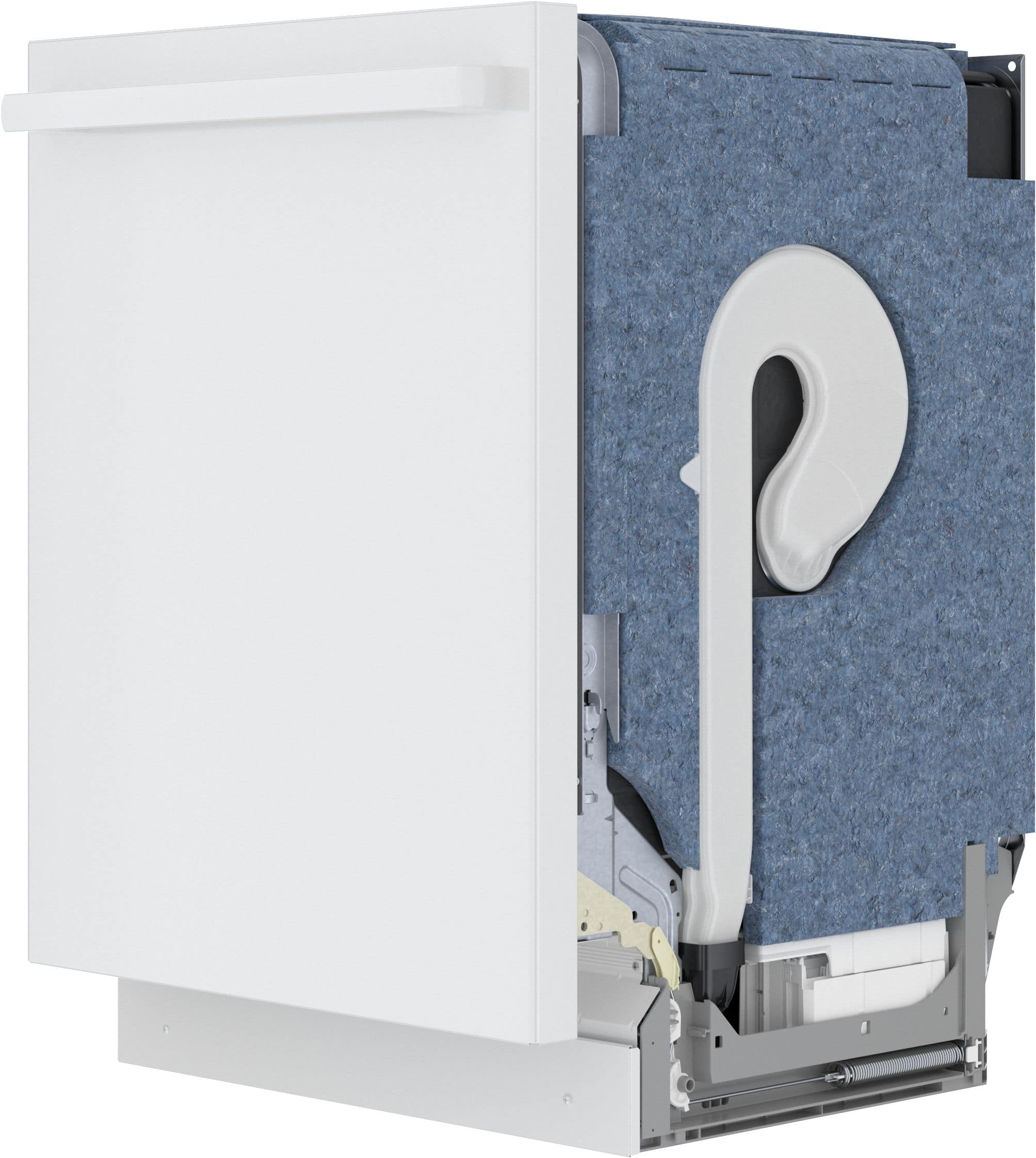 Angle. Bosch - 800 Series 24" Top Control Smart Built-In Stainless Steel Tub Dishwasher with 3rd Rack, 42 dBA - White.