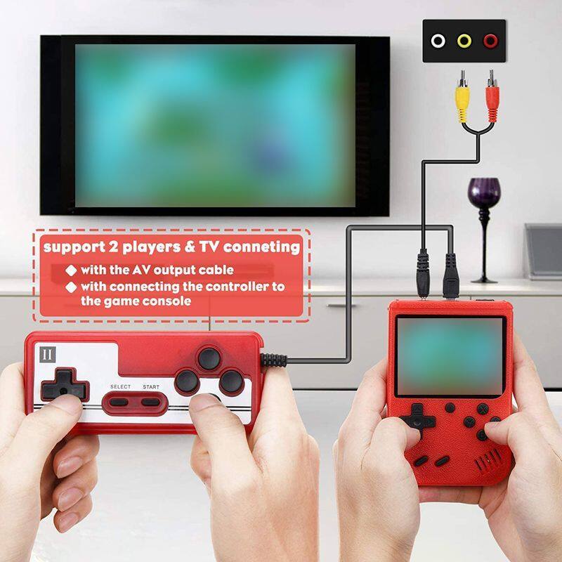 support 2 players & TV connecting  
- with the AV output cable  
- with connecting the controller to the game console