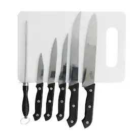 Gibson - 7pc Canterbury Stainless Steel Cutlery Set - Black and White