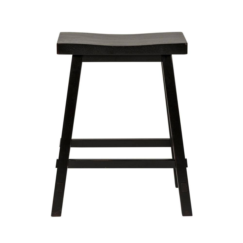 Angle. Liberty Furniture Industries - Creations 24 Inch Sawhorse Counter Stool - Black (RTA) in Various - Brown.