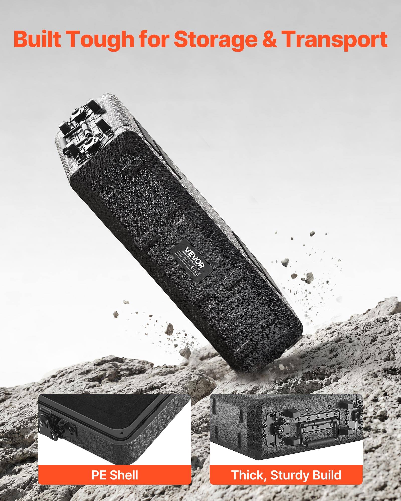 Built Tough for Storage & Transport

A = VEVOR

PE Shell

Thick, Sturdy Build