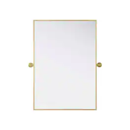 Elegant Kitchen and Bath - Amoura 27X36 Pivot Mirror In - Brass