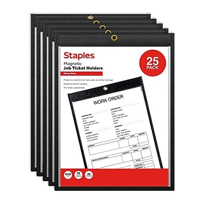 "Staples - Heavyweight Stitched Job Ticket Holder, 9"" x 12"", 25/Pack - Clear" price history on PriceWatchPro