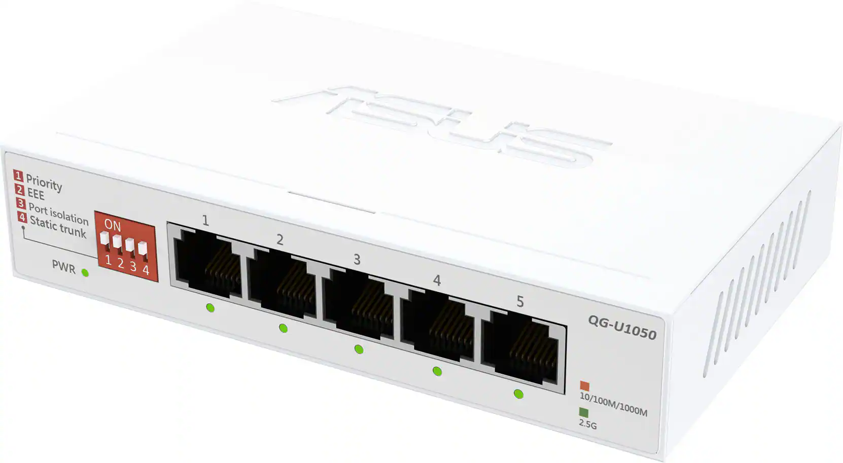 ASUS - QG-U1050 5-Port 2.5G Unmanaged Ethernet Switch - White