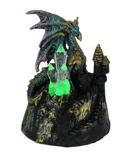 Zeckos - Dragon of Crystal Castle Color Changing LED Statue - Blue
