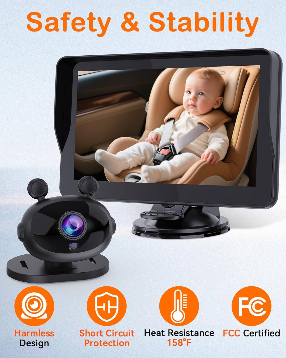Safety & Stability  
Harmless Design  
Short Circuit Protection  
Heat Resistance 158°F  
FCC Certified