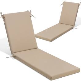 Crestlive Products - 2pc 80in Outdoor Water Resistant Chaise Lounge Chair Cushion with Ties Patio lounge cushion - Beige