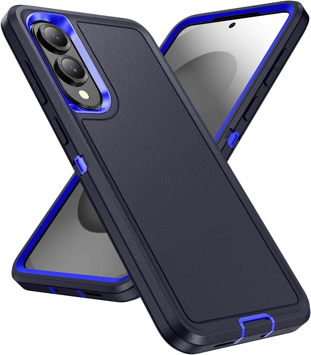 Front. Entronix - Entronix Case Compatible with Galaxy S25 Edge - Triple-Layer Heavy Duty Protection - Blue.