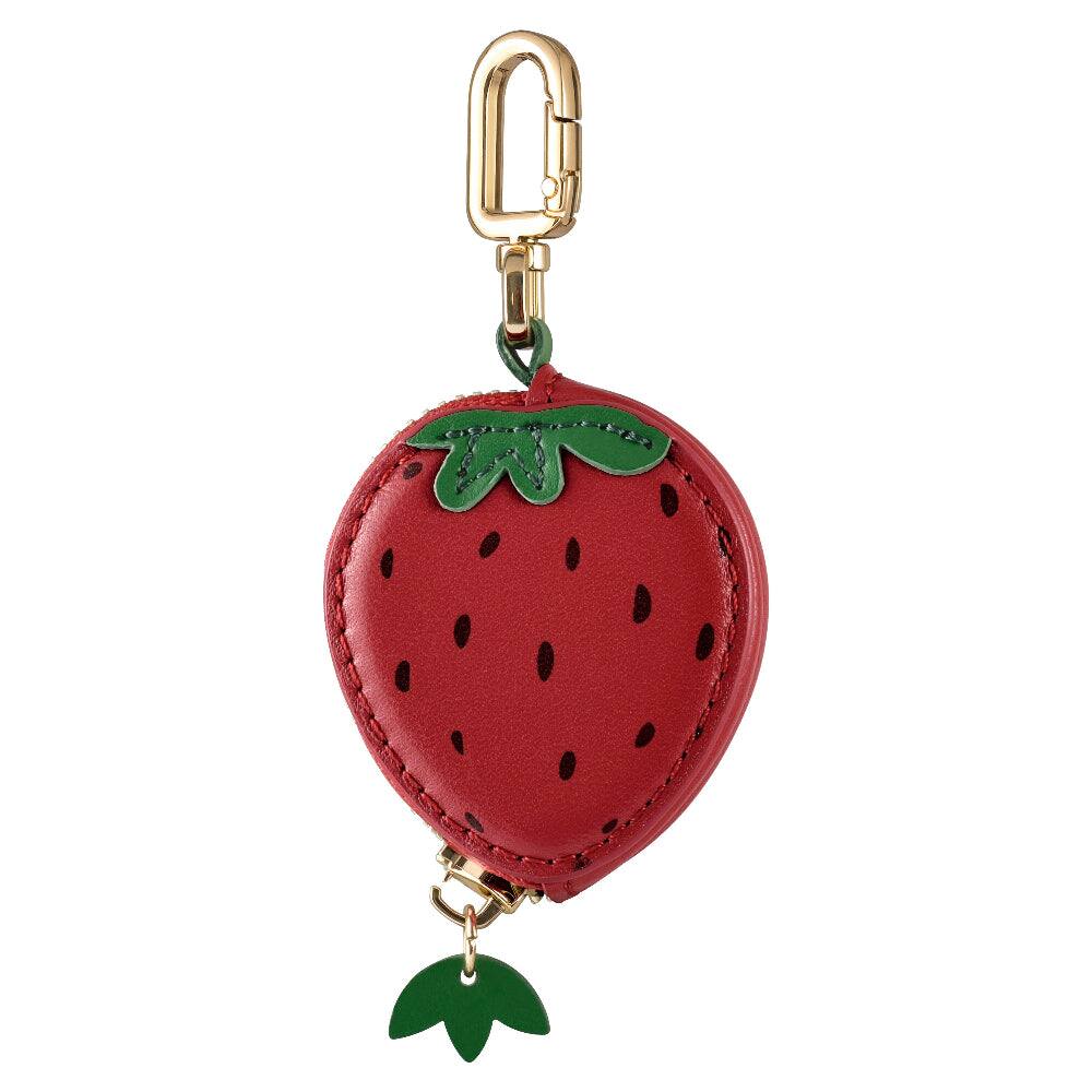 Angle. Posh Tech - Fruity Leather Bag Charms for AirTag® - Red.