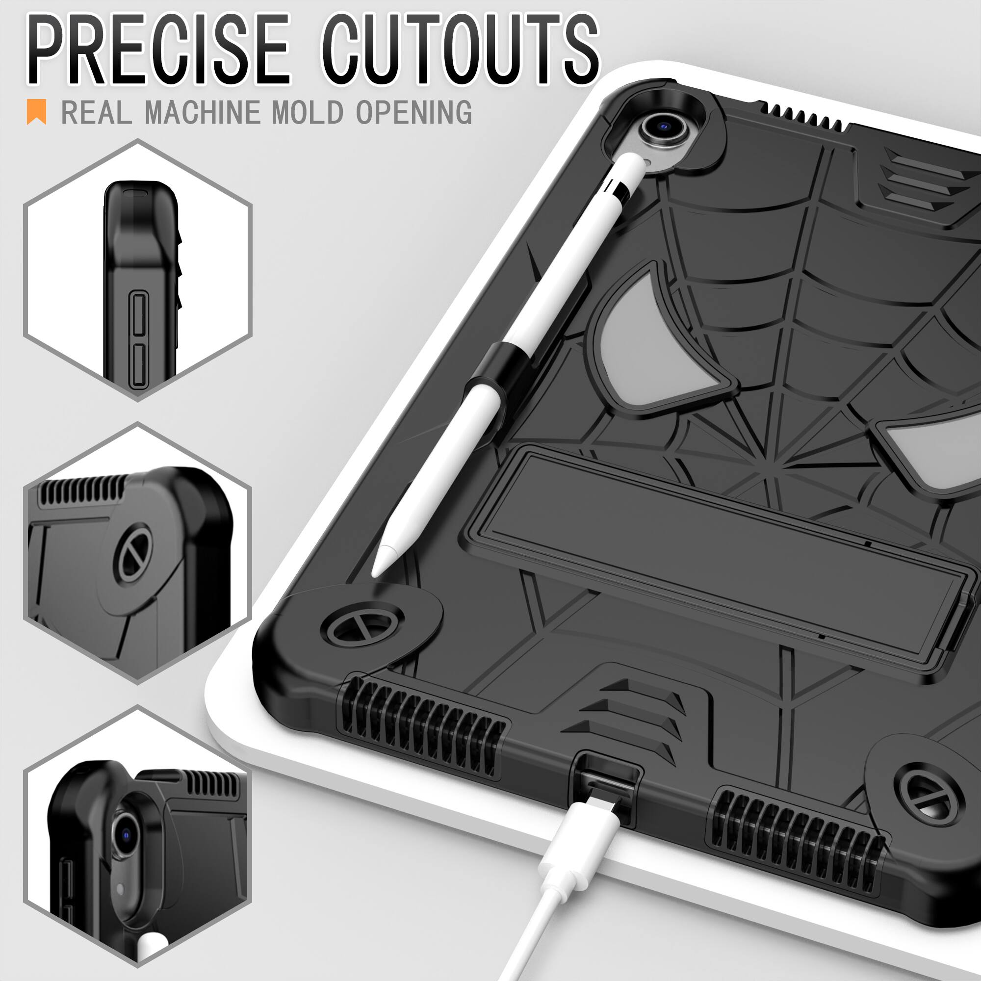 PRECISE CUTOUTS  
REAL MACHINE MOLD OPENING