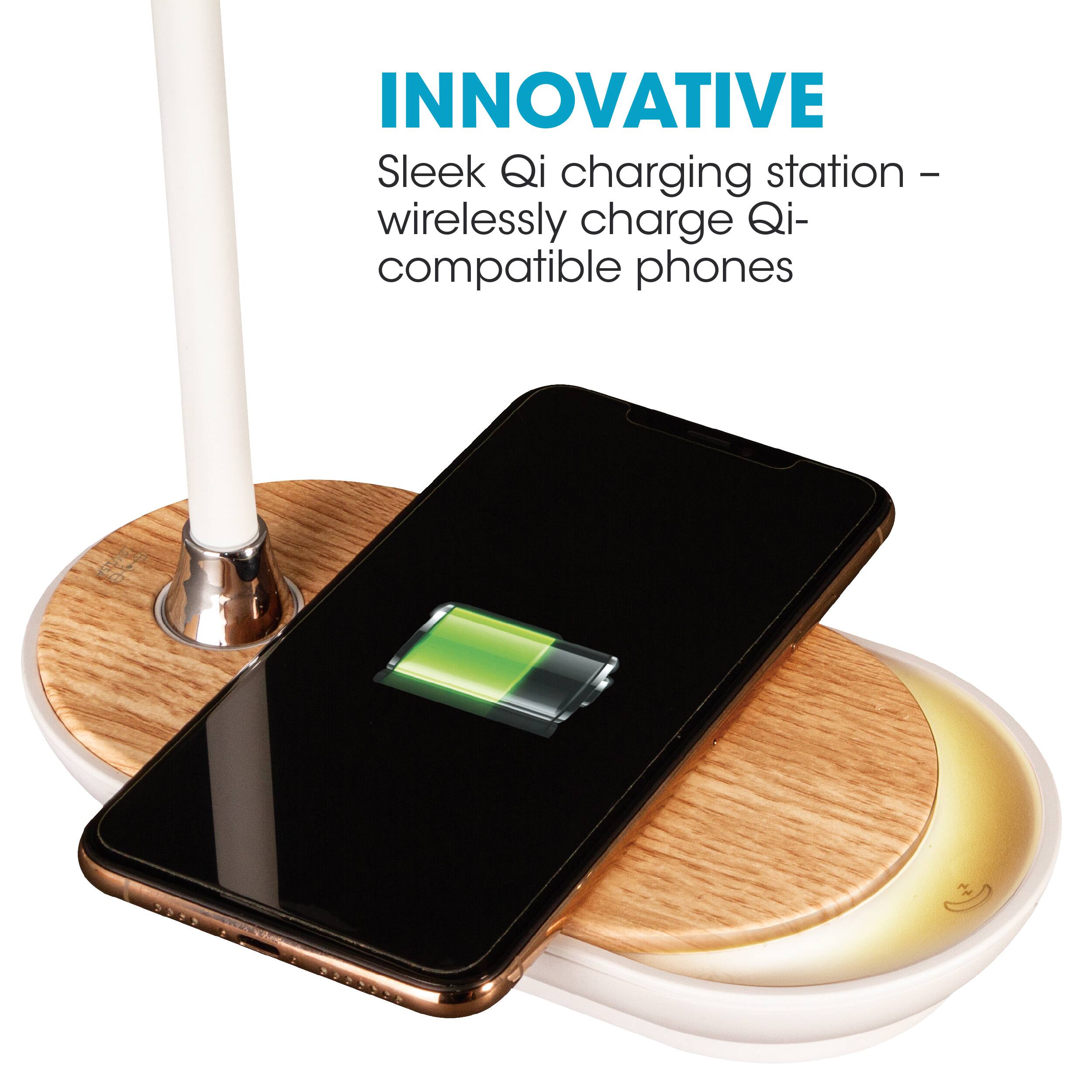 INNOVATIVE Sleek Qi charging station - wirelessly charge Qi-compatible phones