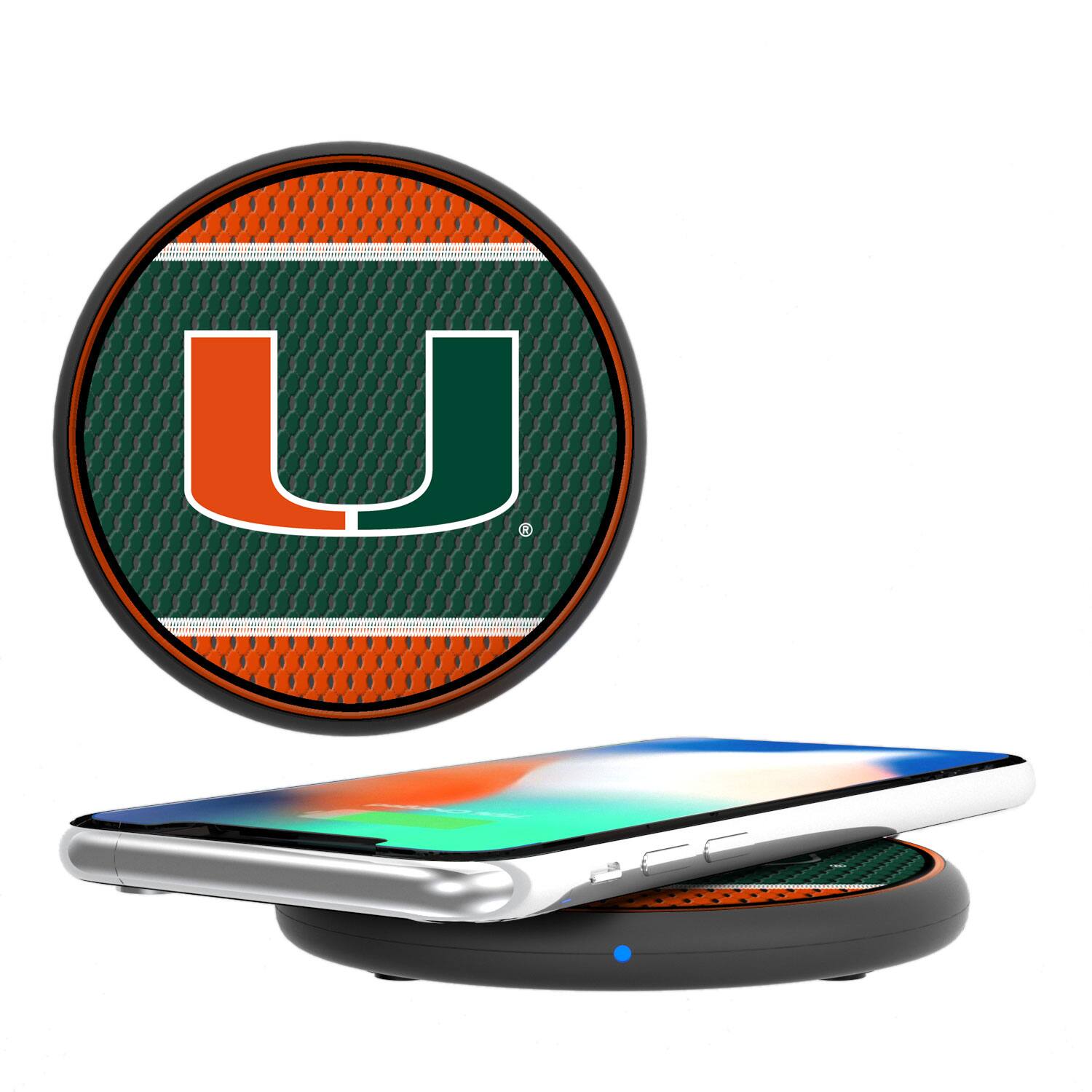 Front. Keyscaper - Miami Hurricanes Wireless Charging Pad - Multicolor.