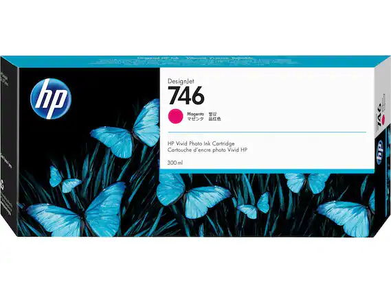 hp Pioil .. Bk Vilwed aleien DesignJet 746 Magenta
HP Vivid Photo Ink Cartridge Cartouche d'encre photo Vivid HP 746 300 ml 8