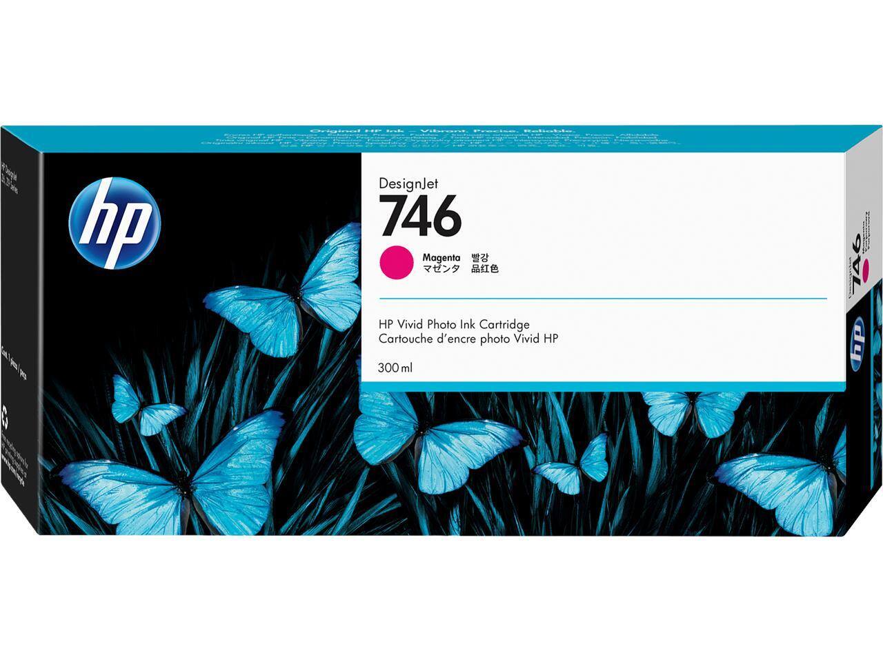 hp Pioil .. Bk Vilwed aleien DesignJet 746 Magenta  
HP Vivid Photo Ink Cartridge Cartouche d'encre photo Vivid HP 746 300 ml 8