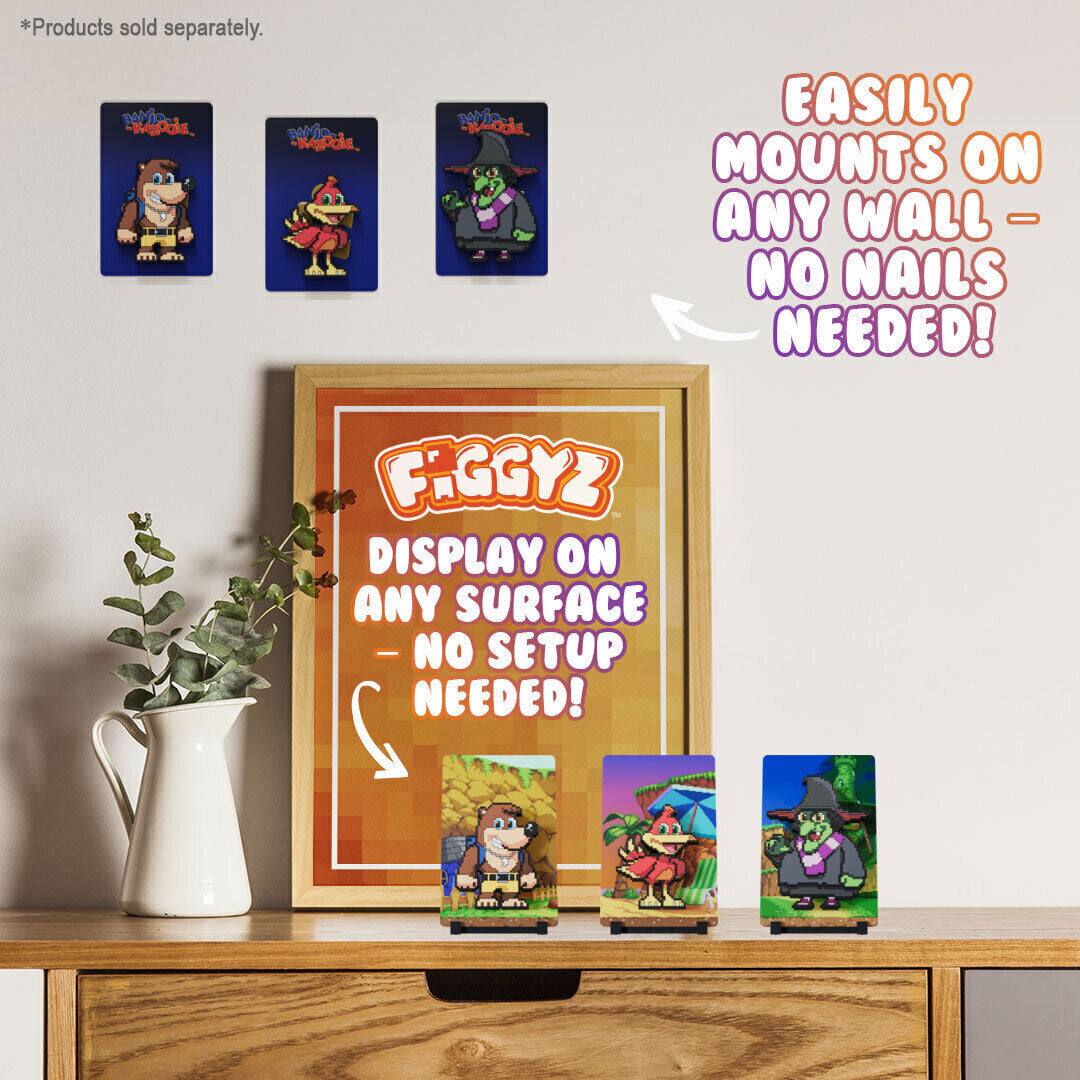*Products sold separately.

BANJO KAZOOIE

EASILY MOUNTS ON ANY WALL - NO NAILS NEEDED!

FIGGYZ

DISPLAY ON ANY SURFACE - NO SETUP NEEDED!