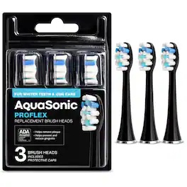 AquaSonic - ProFlex Brush Heads - 3 Pack - Black