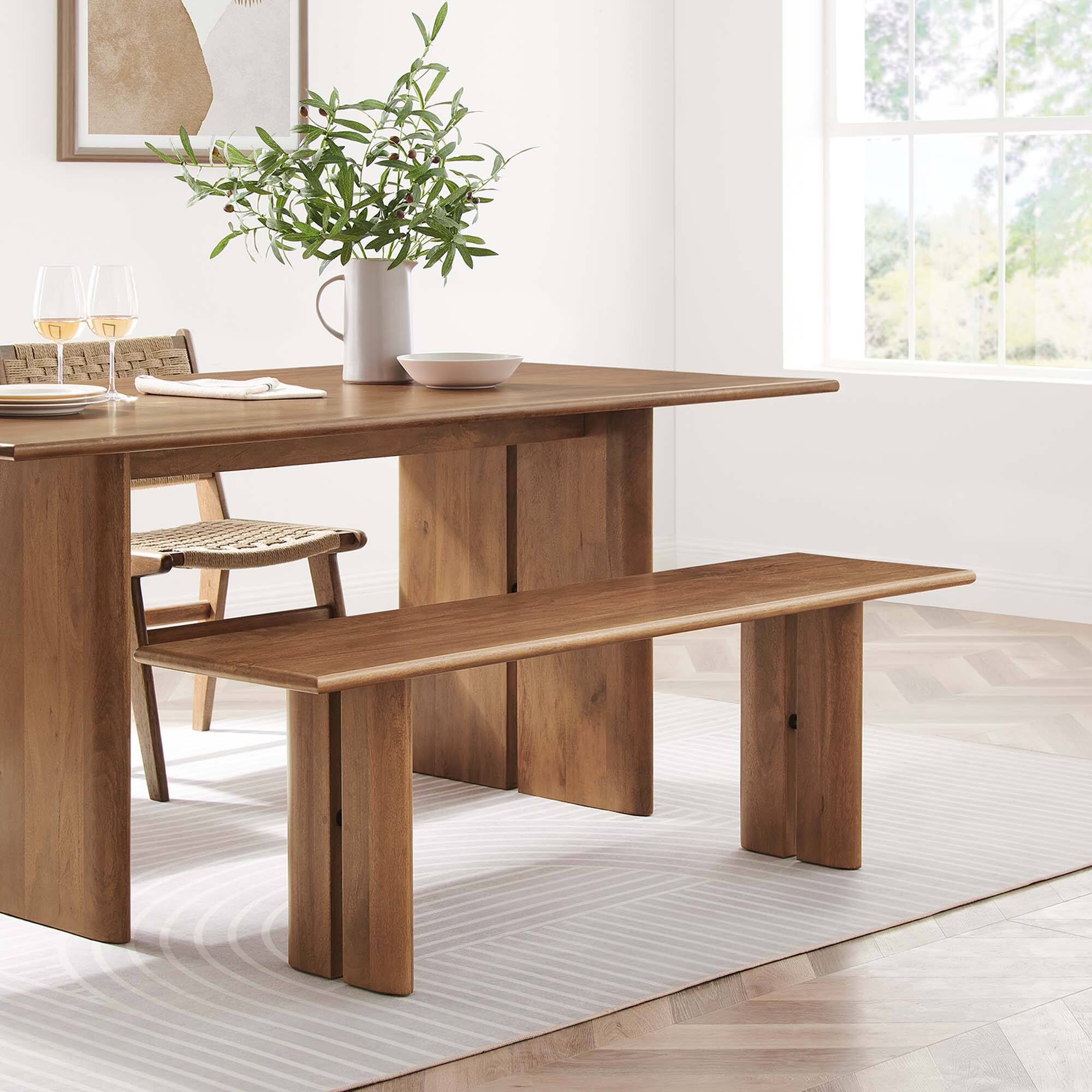 Alt View 5. Modway - Amistad 58" Wood Bench by Modway - Brown.