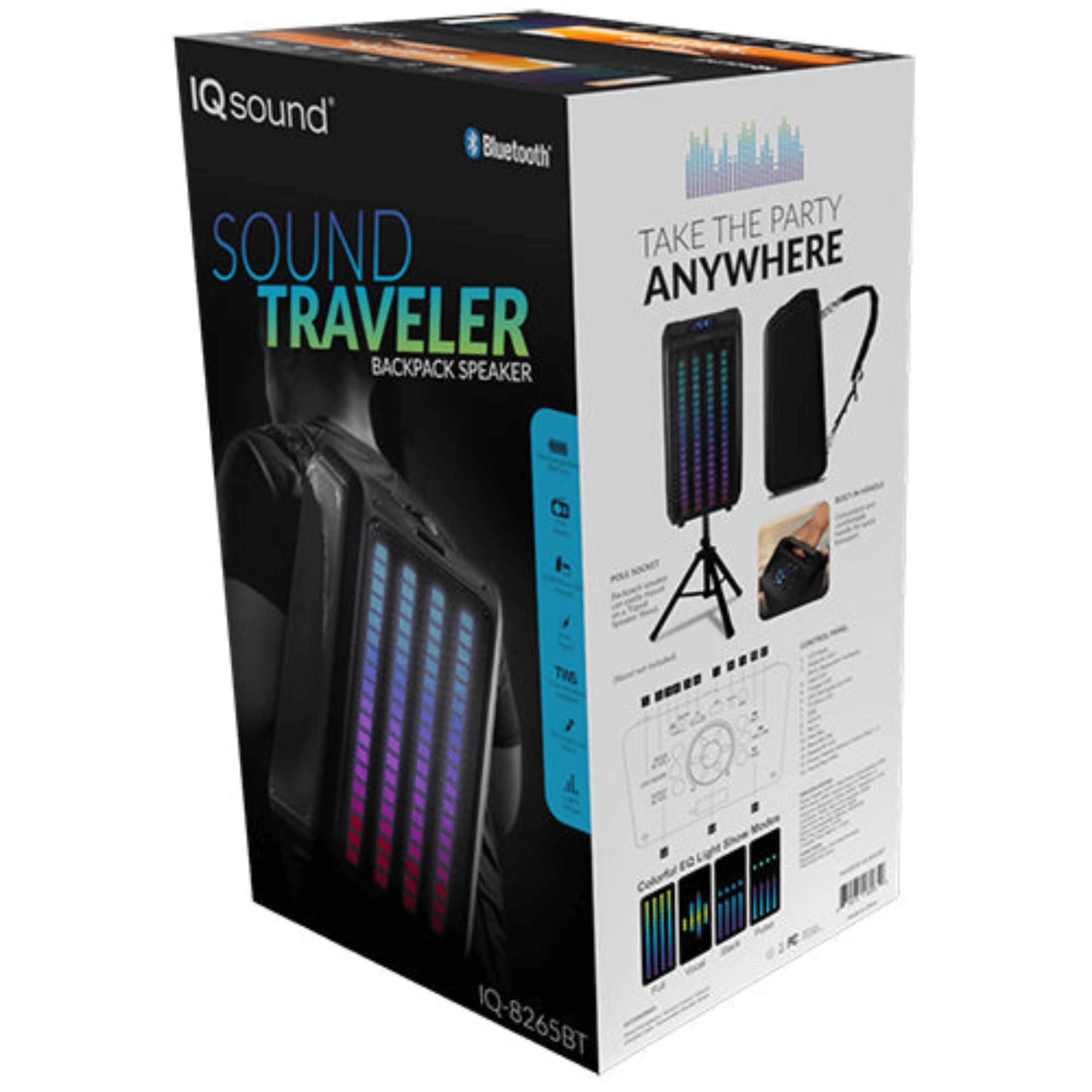 IQ sound Bluetooth  
THE PARTY SOUND  
TAKE ANYWHERE  
TRAVELER BACKPACK SPEAKER  
IQ-8265BT
