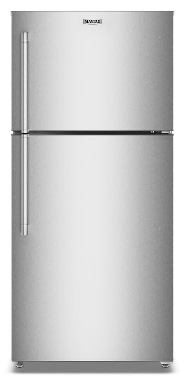 Maytag - 19 Cu. Ft. Top-Freezer Refrigerator with Garage Mode - Fingerprint-Resistant Stainless Finish