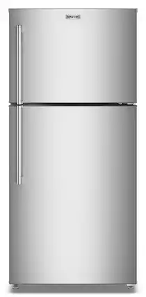 Front. Maytag - 19 Cu. Ft. Top-Freezer Refrigerator with Garage Mode - Fingerprint-Resistant Stainless Finish.