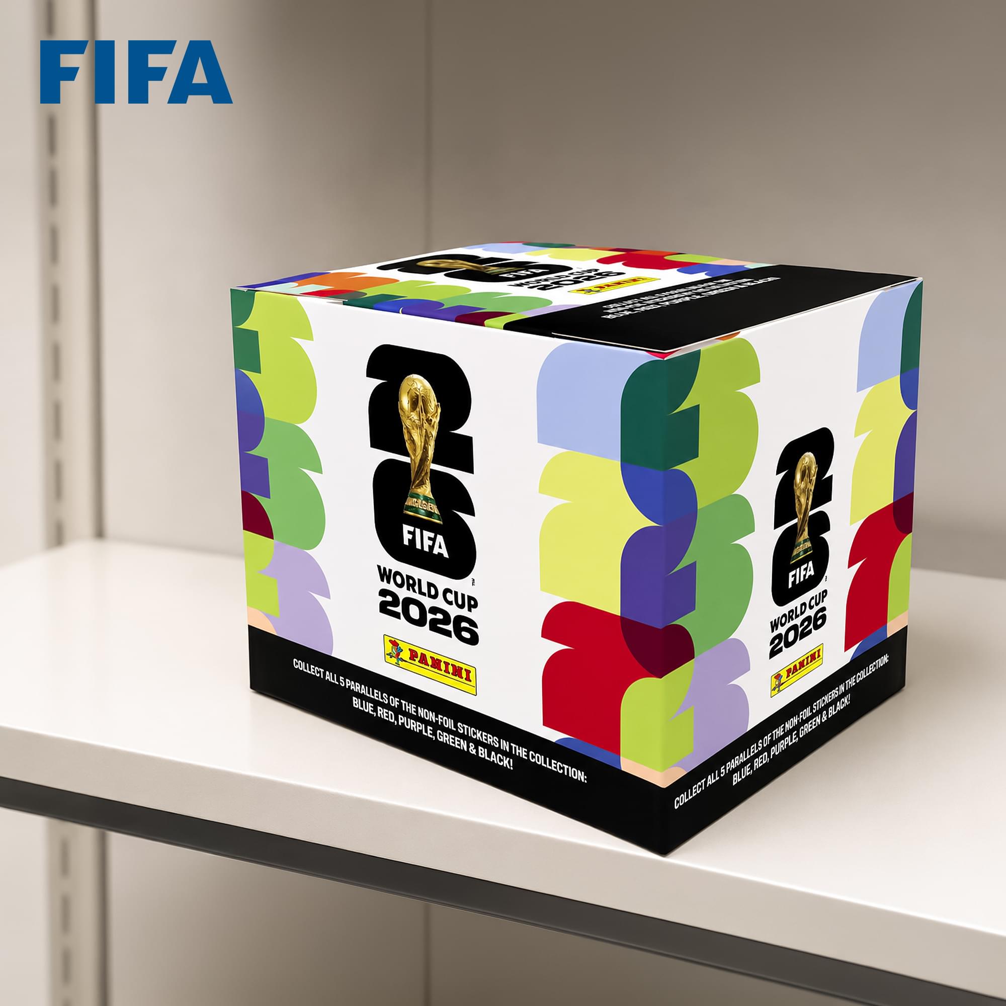FIFA WORLD CUP 2026 COLLECT ALL 5 PARALLELS OF THE NON-FOIL STICKERS IN THE COLLECTION: BLUE, RED, PURPLE, GREEN & BLACK!