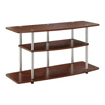 Front. FurniFact - Contemporary Brown Particle Board TV Stand for up to 46-Inch TVs - Brown.