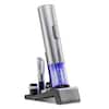 Front. Ivation - 6-in-1 Wine Gift Set W/Bottle Opener, Wine Preserver, Stoppers, Foil Cutter & Charging Base - Silver.